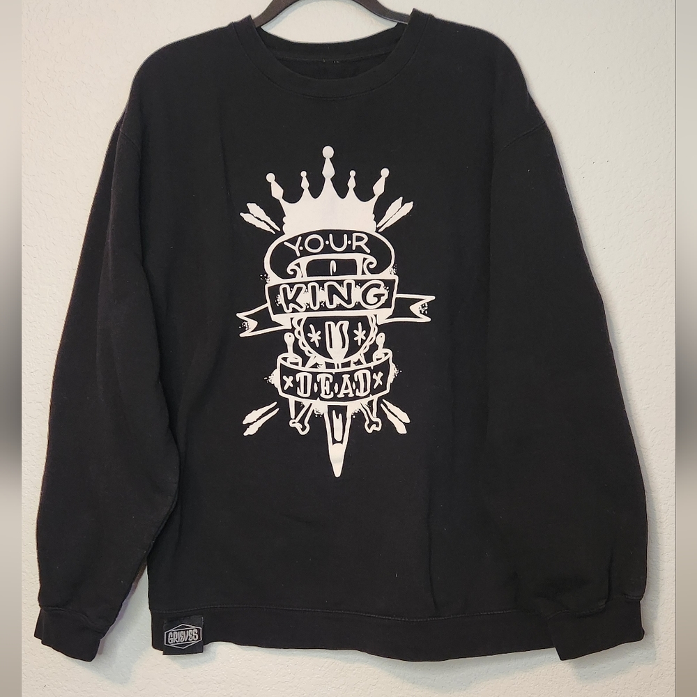 GRIEVES Your King Is Dead Crewneck Sweatshirt, Size‎ L